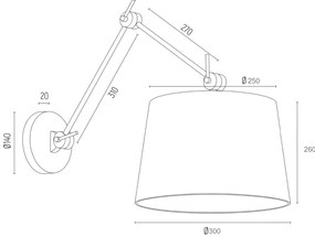 Aplica cu brat articulat design modern Zakyntos alama