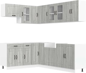 vidaXL Set de dulapuri de bucătărie 11 piese „Kalmar” lemn Sonoma gri