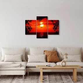 Tablou - apus de soare cu avion (90x60 cm)