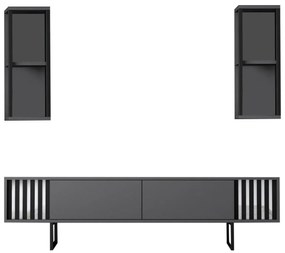 Comoda Tv Chrome Line Tv Stand Stylish, Gri, 180 x 48 x 30 cm