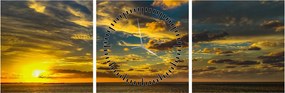 Apus de soare la mare (cu ceas) (90x30 cm)