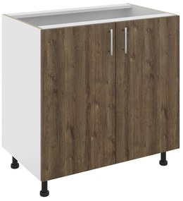 Corp Baza Karo, 2 Usi, Stejar Bronz/Alb, 80 x 50 x 80 cm