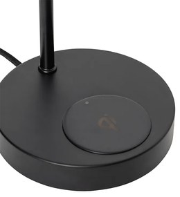 Lampă de masă modernă neagră cu încărcare wireless - Facil