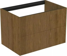 Dulap baza suspendat Ideal Standard Atelier Conca finisaj nuc inchis 2 sertare 80 cm