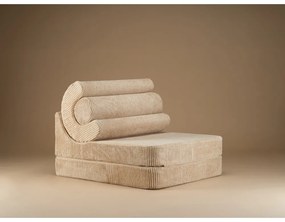 Fotoliu pentru copii maro deschis cu tapițerie din catifea reiată Flipster – Wigiwama