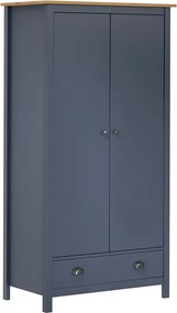 vidaXL Șifonier cu 2 uși Hill, gri, 89x50x170 cm, lemn masiv pin