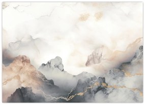 Tablou pe sticlă - Munte abstracție cu textura de marmură (70x50 cm)