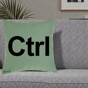 Perna Personalizata Tasta Ctrl Tipografie Bold, 40x40 cm, Verde, Husa Detasabila, Perna Inclusa, BEKZ®