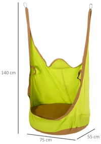 Outsunny Hamac Portabil pentru Copii, 75x55x140 cm, Verde, Ideal pentru Relaxare | Aosom Romania