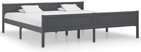 vidaXL Cadru de pat, 200x200 cm, gri, lemn masiv de pin