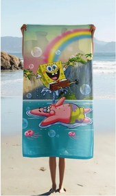 Prosop pentru copii din bumbac 70x140 cm Sponge Bob "Tropical Duo" – Jerry Fabrics