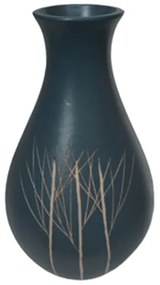 Vaza lemn NATURE, Gri, 25cm