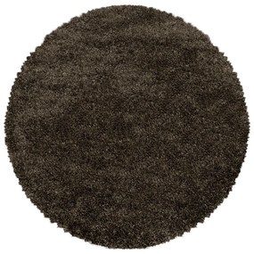 Covor maro închis rotund ø 120 cm Fluffy – Ayyildiz Carpets