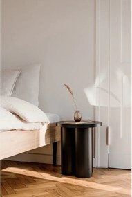 Pat matrimonial în culoare naturală din placă aglomerată de lemn cu aspect de lemn de stejar fără tăblie cu somieră 200x200 cm Streiko – noo.ma