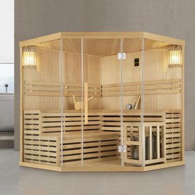 Tradičná saunová kabína / fínska sauna Espoo200 Premium - 200 x 200 cm 8 kW