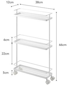 Etajeră pe roți albă din metal 38x66 cm Tower – YAMAZAKI