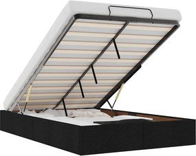 vidaXL Cadru de pat otoman fără saltea Negru 120x200 cm țesătură