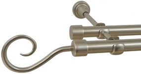 Galerie dubla fara inele HAK 19 mm CROM MAT (Alege marime: 140 cm)
