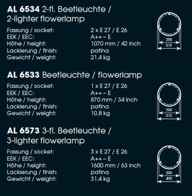 Lampa iluminat exterior din fier forjat design lalea AL 6533