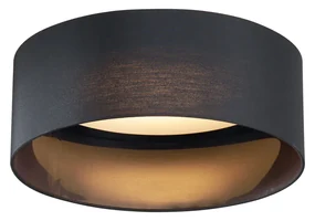 Plafonieră modernă neagră transparentă 40cm incl. LED cu 3 trepte de intensitate luminoasă - Sue