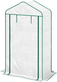Outsunny Seră de grădină balcon raft seră 4 nivele 90 x 49 x 160 cm oțel galvanizat folie PE de înaltă densitate alb | Aosom Romania