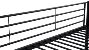 Pat supraetajat metalic Bunky negru - 90 x 200 cm