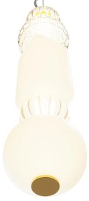 Pendul LED design modern Collar auriu, transparent, alb