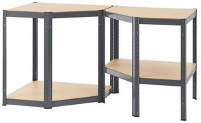 Juskys Raft de colt - 160x75x40-75 cm gri