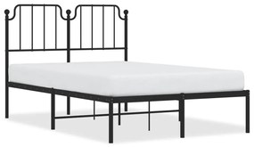 373884 vidaXL Cadru de pat metalic cu tăblie, negru, 120x190 cm