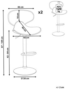 Set scaune tip bar 2buc. Conay (gri). 1010043