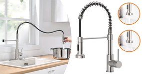 Baterie pentru chiuveta cu teava flexibila si cap de dus detasabil