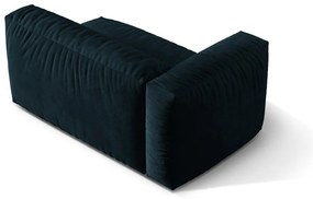 Modul pentru canapea modulară albastru închis cu tapițerie din catifea (cu colț pe partea stângă) Martina – Micadoni