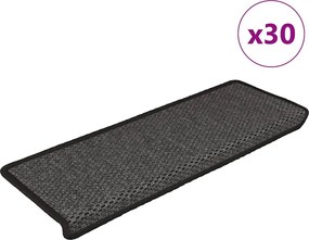 vidaXL Covorașe autoadezive scări 30 buc antracit 65x21x4 aspect sisal