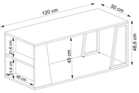 Măsuță de cafea Nidupe 2 (stejar zafir + negru) . 1093295