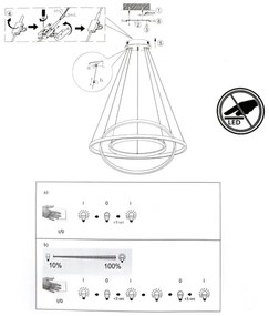LED Lustră dimmabilă pe cablu CIRCLE 1xLED/15W/230V + LED/20W + LED/25W