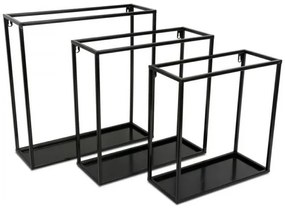 Poliță de perete neagră 35x35 cm