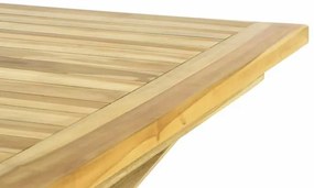 Masă de grădină pliabilă DIVERO - lemn de tec netratat - 80