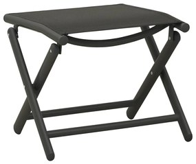 Set mobilier de gradina, 3 piese, negru, textilena si aluminiu Negru, 3