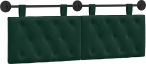 vidaXL Cap de pat suspendat Verde închis 150 x 55 x 7 cm Catifea