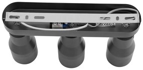 Spoturi plafon rotunde, metal gri-tun, GU10, 50mm, 3 lumini - Stanley