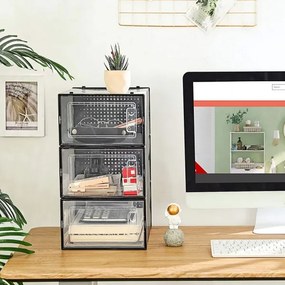 Raft modular BOXIFY cu compartimente, negru