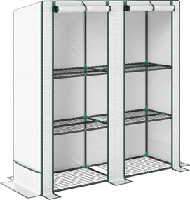 Outsunny Seră Aplicată, din PE Consolidată,, 144 x 48 x 152 cm, Alb | Aosom Romania