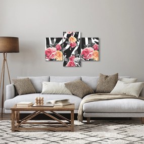 Tablou cu trandafiri înfloriți (90x60 cm)