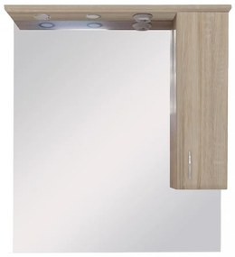 Dulap suspendat pentru baie Bianca Plus 85, culoare stejar sonoma, deschidere pe dreapta