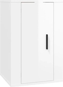 vidaXL Dulap TV montat pe perete, alb extralucios, 40x34,5x60 cm