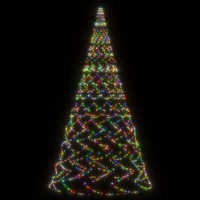 Brad de Craciun pe catarg, 3000 LED-uri, multicolor, 800 cm Multicolour, 800 x 230 cm, Becuri LED in forma zigzag, 1