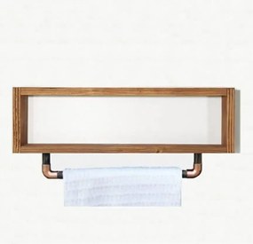 Suport prosop din lemn-metal Industrial Homs,seria wood 48x10 x 25 cm,700165
