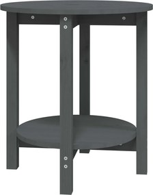 vidaXL Măsuță de cafea, gri, Ø 55x60 cm, lemn masiv de pin