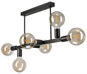 Lustră pe tijă ASTRID 6xE27/60W/230V negru