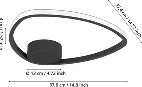 Eglo 902148 - Plafonieră MOSCHELLA LED/9,7W/230V neagră